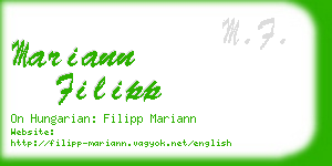 mariann filipp business card